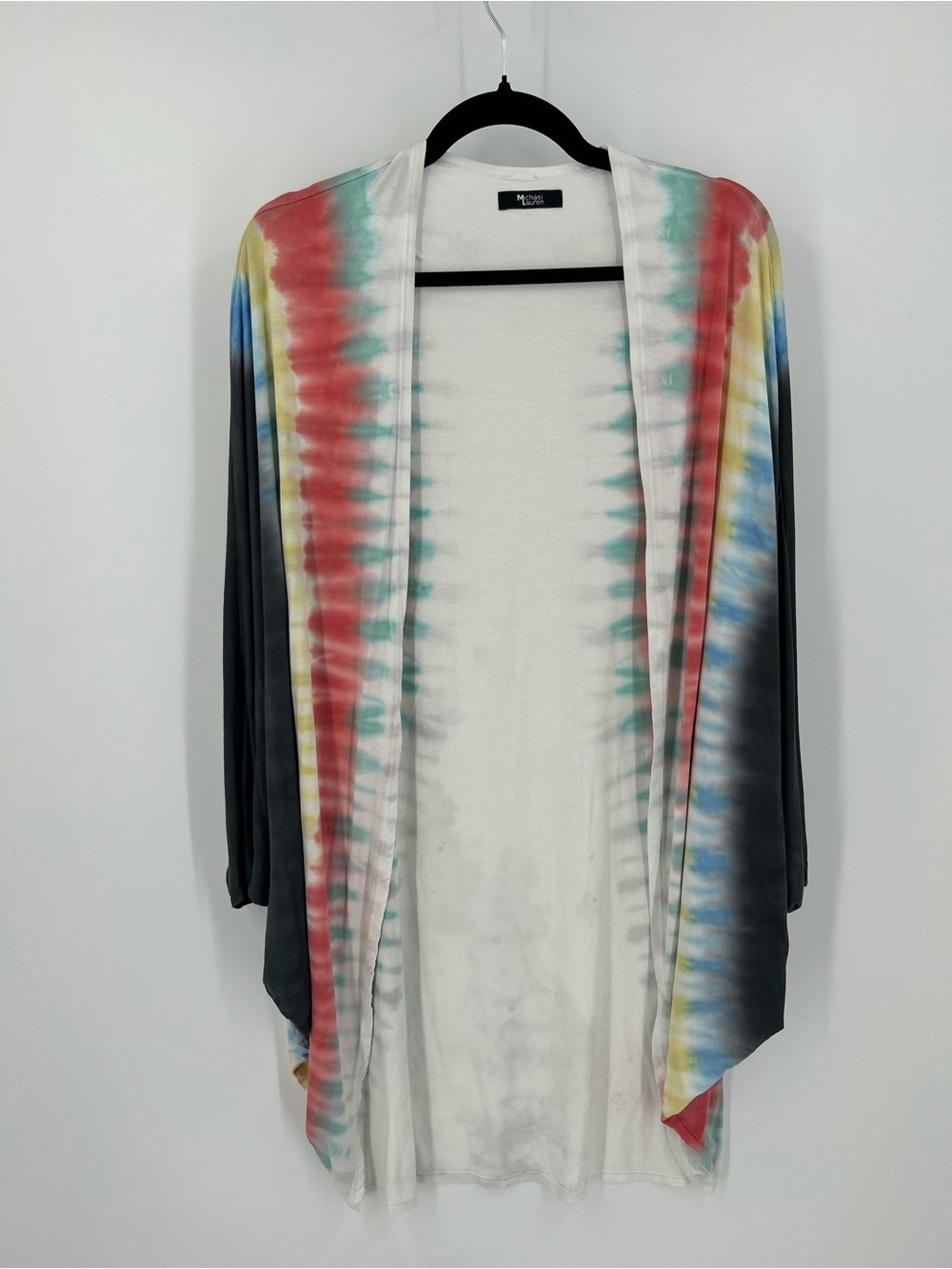 Michael Lauren Multicolor Tie-Dye Open Cardigan